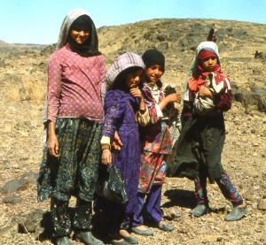 Yemen, countryside west of Sana'a 1994. These brightly dressed young girls took time away from tending their goats for a photocall, by loose_grip_99 Follow 