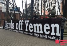 Azerbaijanis protest outside UN office To Stop Saudi Aggression On Yemen