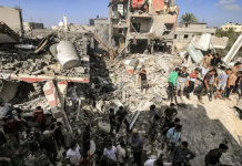 Dozens of innocent civilians killed as Zionist airstrikes on Gaza continue for 37th day