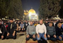 45, 000 Palestinians perform Tarawih prayers at al-Aqsa Mosque in 3rd night of Ramadan