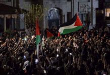 Thousands of Jordanians protest near Israeli Embassy in Amman