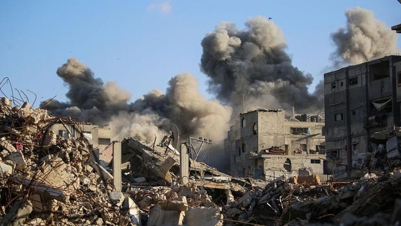 Israeli enemy forces continue their aggression on Gaza amid shelling, large-scale destruction