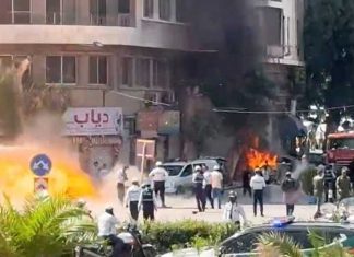 18 wounded as explosions rock Damascus during Macron’s visit to Syria