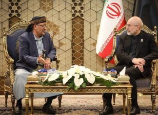 Iranian Parliament Speaker during reception of Al-Nuaimi: Yemenis have provided evidence of unified resistance front strength